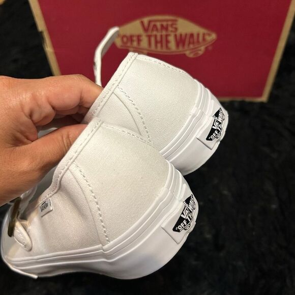 VANS Mary Jane white gold buckle shoes sneakers women’s 8.5 new - Picture 4 of 7